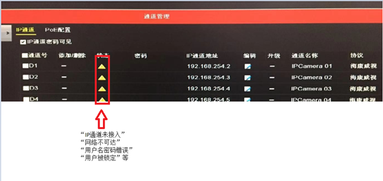 POE录像机通道异常解决方法