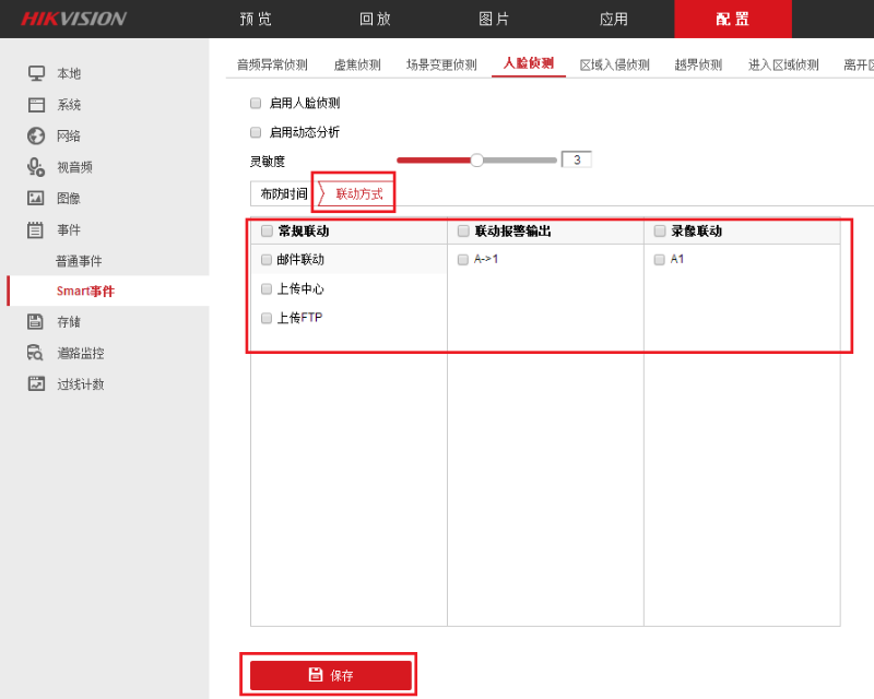 人脸侦测配置