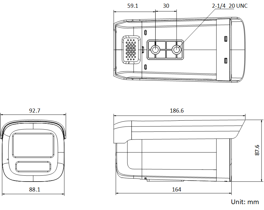 DS-2CD2T47(F)(D)WDA4-L(S)产品尺寸