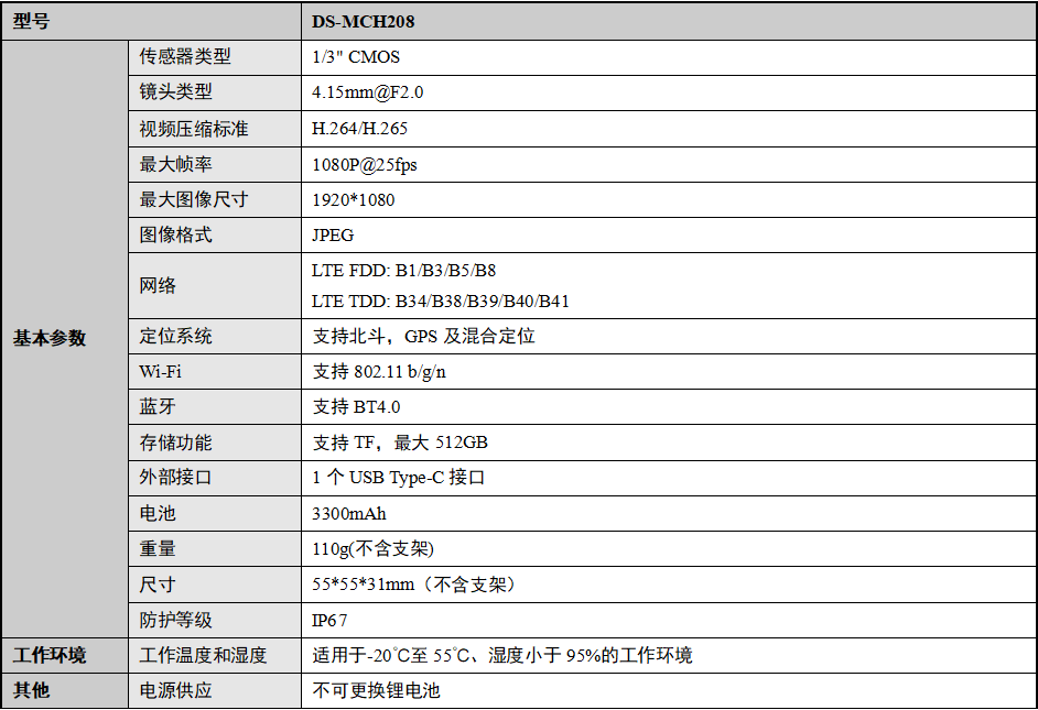 DS-MCH208/EST技术参数