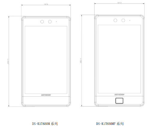 DS-K1T68产品尺寸