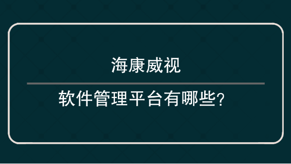 <i style='color:red'>海康威视软件管理平台</i>有哪些？